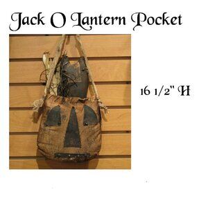 JACK O LANTERN‎ POCKET WITH BLACK CAT BY PINE CREEK 16 1/2" HIGH